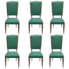 AD 1141 Série de 6 chaises en hêtre et simili-cuir