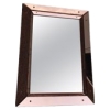 AD 1692 Miroir Art Deco en verre rosé dans le goût de Jacques Adnet