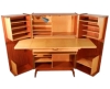 MOD 764 Compact Home Office Desk, 1950, acajou Et Bois Clair, Lampe d'origine.