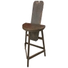 INS 1361 Tabouret brutaliste en pin circa 1950