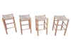 MOD 1544 4 hauts tabourets en bois et paille