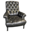 INS 1850 Fauteuil club Chesterfield en cuir, vers 1930/1950