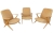 MOD 1591 3 Fauteuils Cees Braakman Edition Pastoe