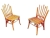INS 1581 Paire De Chaises En Bois Laqué Imitant Le Bambou Circa 1950