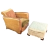 AD 1195 Fauteuil Art Deco et son repose-pieds