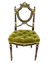 INS 1651 Chaise napoléon III en bois noirci et rehauts dorés
