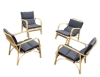 MOD 1442 4 fauteuils en rotin circa 1970/80